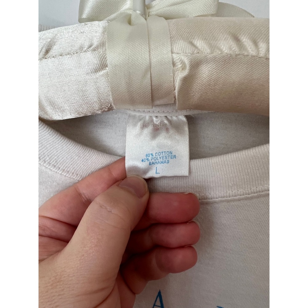 Vintage Bahamas Graphic T-Shirt White Seashell Beach Souvenir Tee Large - Picture 4 of 7